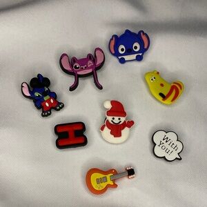 Croc Charms Stitch Snowman Set  Colorful Cartoon Shoe 8 pieces